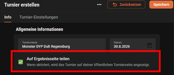 Kickertool-Einstellung „Ergebnisse teilen“